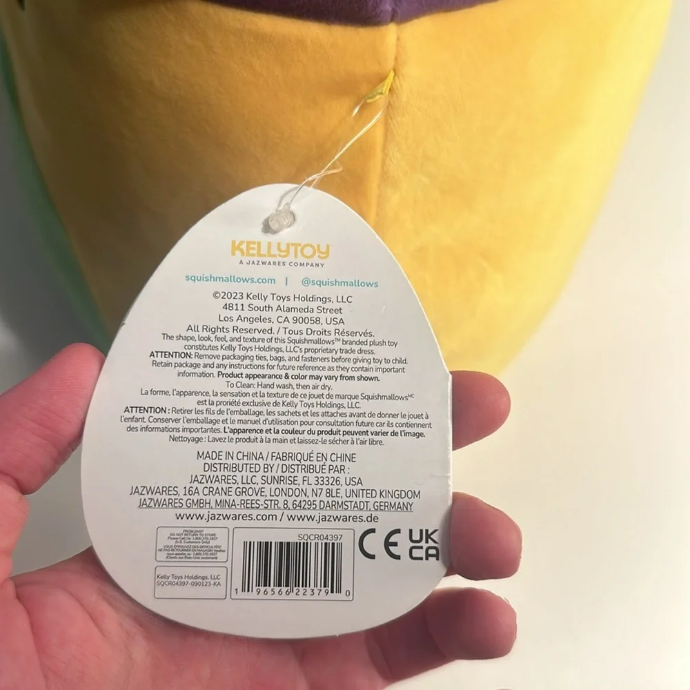 Enid the Neon Yellow Mushroom- 12” plush NWT Purple green spots - Picture 7 of 13